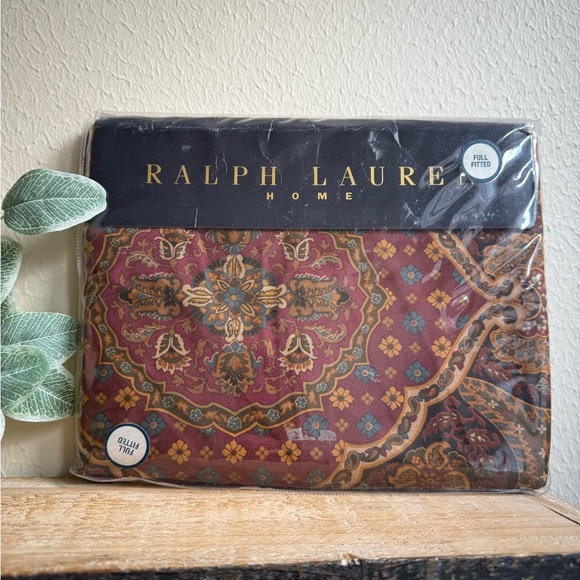 NWT Vtg Ralph Lauren Home Equestrian Paisley FULL FLAT SHEET Cottage Floral - Picture 1 of 3